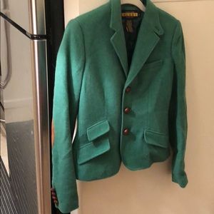 Rugby Green Wool Equestrian-Style Blazer